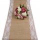 Jutový běhoun na stůl - bíly