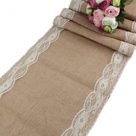 Jutový běhoun na stůl - smetanový