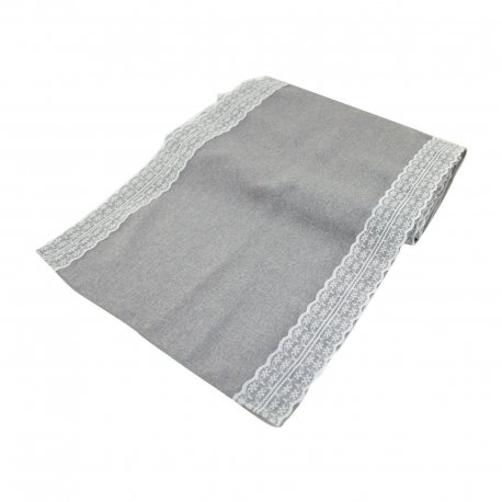 Jutový běhoun na stůl - šedá
