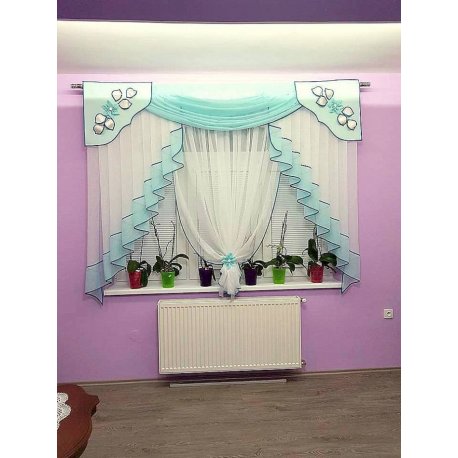 Záclona Lusy tyrkysová