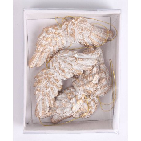 Vánoční ozdoby andělská křídla bíle 