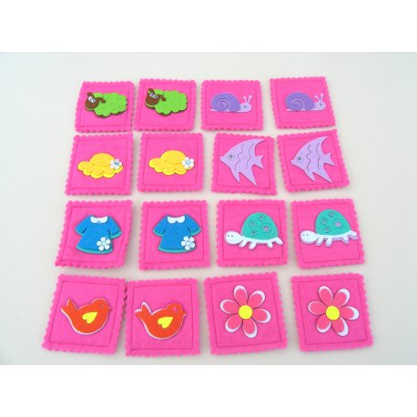 Pexeso z ružového flisu 