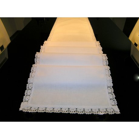 Běhoun na stůl bílý