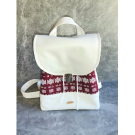 Ruksak Čičmany - bordovo biely