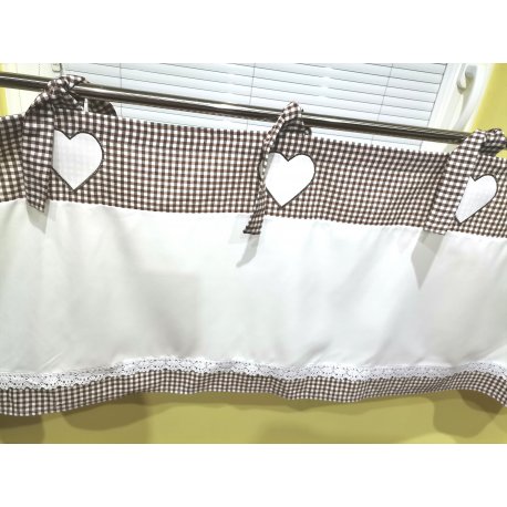 Záclona béžové srdce 