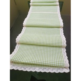 Běhoun na stůl zelená kostka