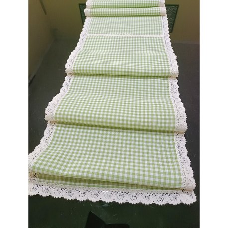 Běhoun na stůl zelená kostka