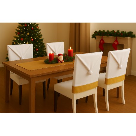 Návlek na židli bíle zlatý