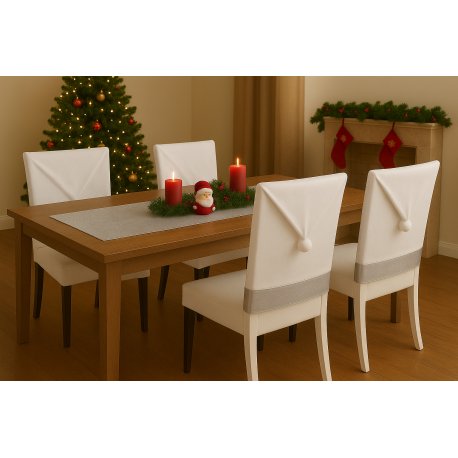 Návlek na židli bílo stříbrný