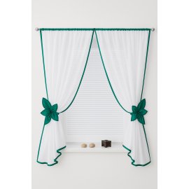 Záclona bielo smaragdová