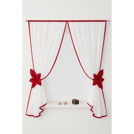 Záclona bílo červená