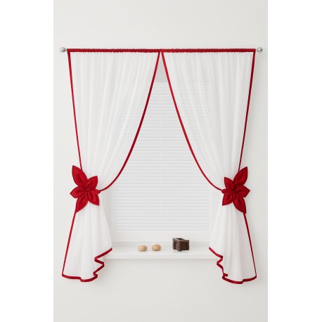 Záclona bílo červená